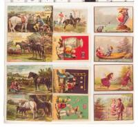 Large collection of Victorian era trade cards