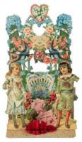 Four fold-out Victorian Valentines from the early 20th century