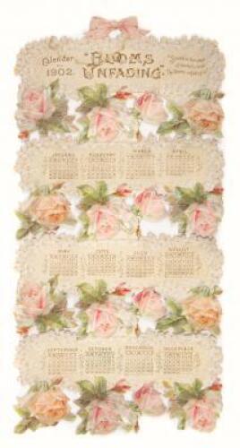 Five hanging Victorian Valentine calendars