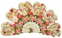 Four large Victorian fan fold-out Valentines