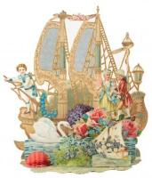 Six pop-up Victorian Valentines with ships & planes