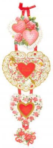 Five Victorian/Edwardian era hanging Valentines