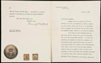 Typed letter, signed by President Warren G. Harding to Mrs. Emil Schaefer