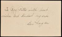 Autograph note, signed by Ben Hogan