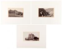 Three albumen photographs of New Mexico architecture and landscape