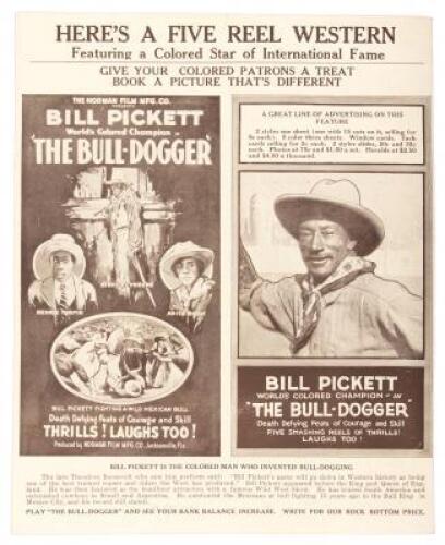Here&rsquo;s A Five Reel Western Featuring a Colored Star of International Fame - Bill Pickett
