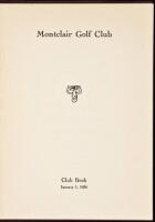 Montclair Golf Club Club Book, January 1, 1936