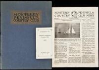 Monterey Peninsula Country Club - circa 1924 book, plus a 1926 membership list, and a 1929 club newsletter