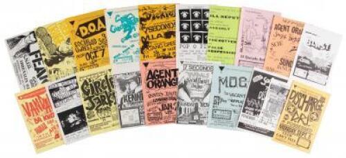 Lot of twenty handbills from punk and hardcore shows of the 1980's-1990's in California