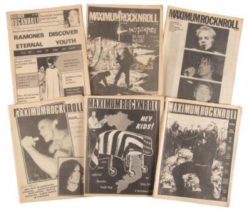 Eight early issues of Maximum Rocknroll from 1985-86