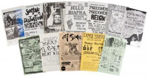 Eleven vintage punk show broadsides from the 1980's-1990's