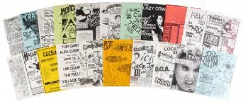 Twenty flyers from California punk shows of the 1980's-90's