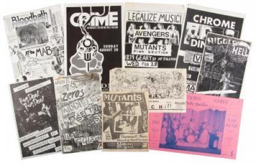 Legalize Music! Avengers / Mutants / Pink Section [with] Crime: San Francisco's First and Only Rock n'Roll Band [and] seven show posters & flyers from the Mabuhay Gardens