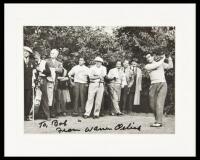 Photograph of Jim Turnesa teeing off, signed by Warren Orlick