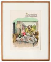 Serigraph of Charles Bukowski by R. Crumb