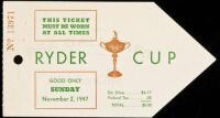 Ryder Cup Ticket - Sunday, November 2, 1947