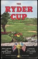 The Ryder Cup International Golf Match. Great Britain versus United States of America. Lindrick Golf Club, 4-5 October 1957. Official Programme