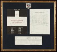 Ryder Cup pairing sheet and official score card, both signed by Dai Rees and Ben Hogan