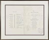 Victory Dinner, the Seventeenth Biennial British-American Ryder Cup Team Matches, October 20 - 22, 1967 - menu, inscribed and signed by many golfers