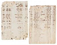 Manuscript accounting for mortgaged slaves giving names of mortgagers, amounts, etc.