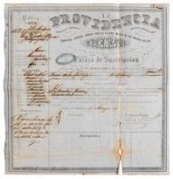 Insurance certificate for slave in Cuba