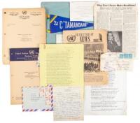 Archive of letters, newsletters, radio addresses, and other material associated with Benjamin A. Cohen, Chilean diplomat and United Nations Undersecretary for Public Information in the early years of the organization