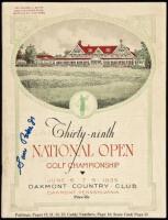 Thirty-ninth National Open Golf Championship, Oakmont Country Club, PA, June 6-8, 1935. Official Souvenir Book and Program