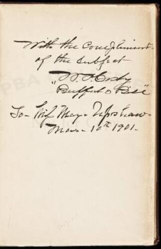 Last of the Great Scouts: The Life Story of Col. William F. Cody ("Buffalo Bill"). As told by his sister