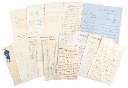 Archive of 15 Manuscript Items Related to the Pixley Family and Vermont Cavalry during the Civil War