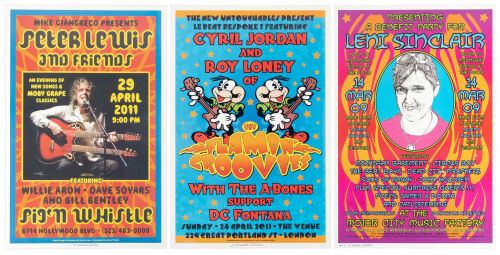 Six signed music posters designed or restored by Dennis Loren