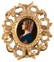 Miniature painting of Hannah Chandlee, a young woman, in profile