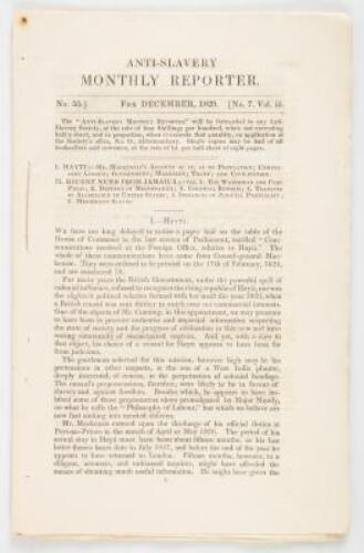 Anti-Slavery Monthly Reporter, No. 55 for December 1829, No. 7, vol. iii