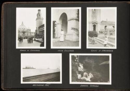 Album containing one hundred and thirty-five original photographs of travels through California, including those of Mt. Shasta, Mt. Hood, and the P.P.I.E. of 1915