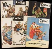 Six Collier's magazines, all but one featuring the cover art of Arthur Szyk