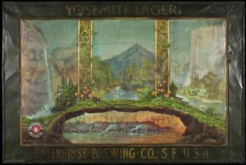 Yosemite Lager Beer tin advertising sign