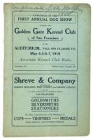 Official Catalogue of the First Annual Dog Show given by the Golden Gate Kennel Cub of San Francisco at the Auditorium, Page and Fillmore Sts.... May 4, 5, 6 and 7, 1910