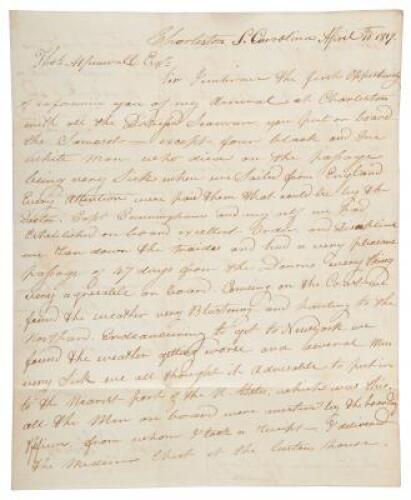 Autograph Letter Signed about Black sailors returned to America from England