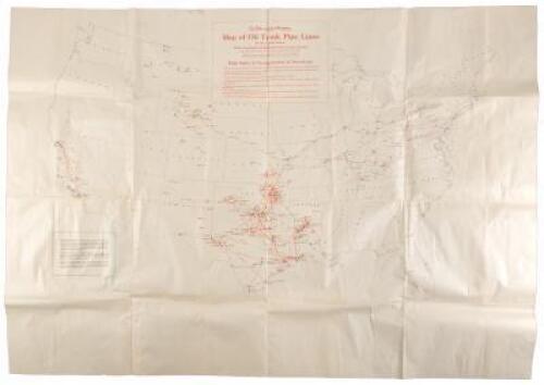 Map of oil trunk pipe lines in the United States: With locations of refineries shown by circles