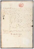 Manuscript document regarding the baptism of a Chinese indentured servant/slave in Cuba