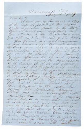 Letter to James W. Denver, 1857
