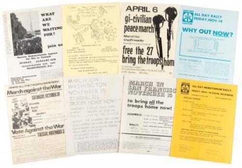 Eight flyers for anti-Vietnam War marches and rallies