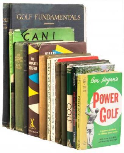 Shelf of instructional golf books