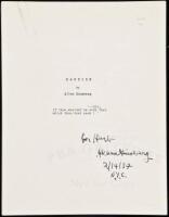 Typed copy of Kaddish, signed by Ginsberg