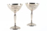 Pair of sterling silver trophy champagne goblets - Mill Valley Country Club Two-Ball Foursome Champions, 1930