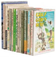 Shelf of instructional golf books