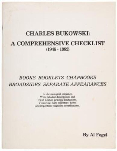 Charles Bukowski: A Comprehensive Checklist (1946-82), Books, Booklets, Chapbooks, Broadsides, Separate Appearances…