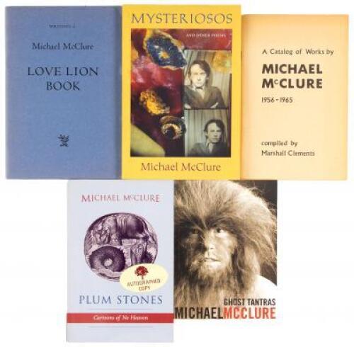 Four titles signed by Michael McClure and a catalog of his works