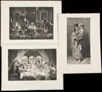 Collection of approximately 100 engravings from various 19th century books