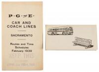 Map of Sacramento California: Street Car and Motor Coach Lines Pacific Gas & Electric Co. February 1939