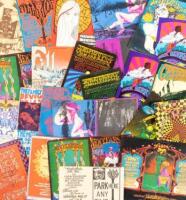 Binder of twenty-three postcards advertising concerts at the Fillmore West, Avalon Ballroom, Winterland etc.